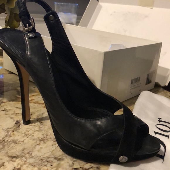Authentic Christian Dior black sand heel size 38 - Picture 6 of 9